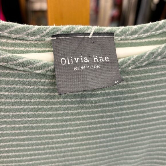 Olivia Rae Ladies MED Green and White Striped Dress - Picture 5 of 6